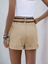 Perfee Tied Contrast Trim Shorts OutfitFlow